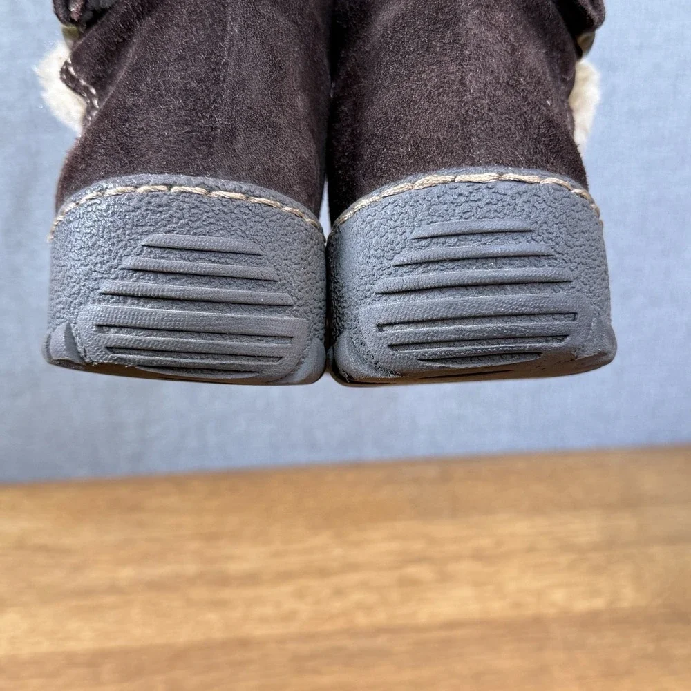 BareTraps Breesen Womens 7.5 Brown Suede Faux Fur Side Zip Slouchy Winter Boots